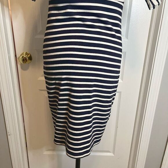 Lacoste Devanlay Stripe Cotton Short Sleeve Fitted Preppy Dress - Picture 9 of 12